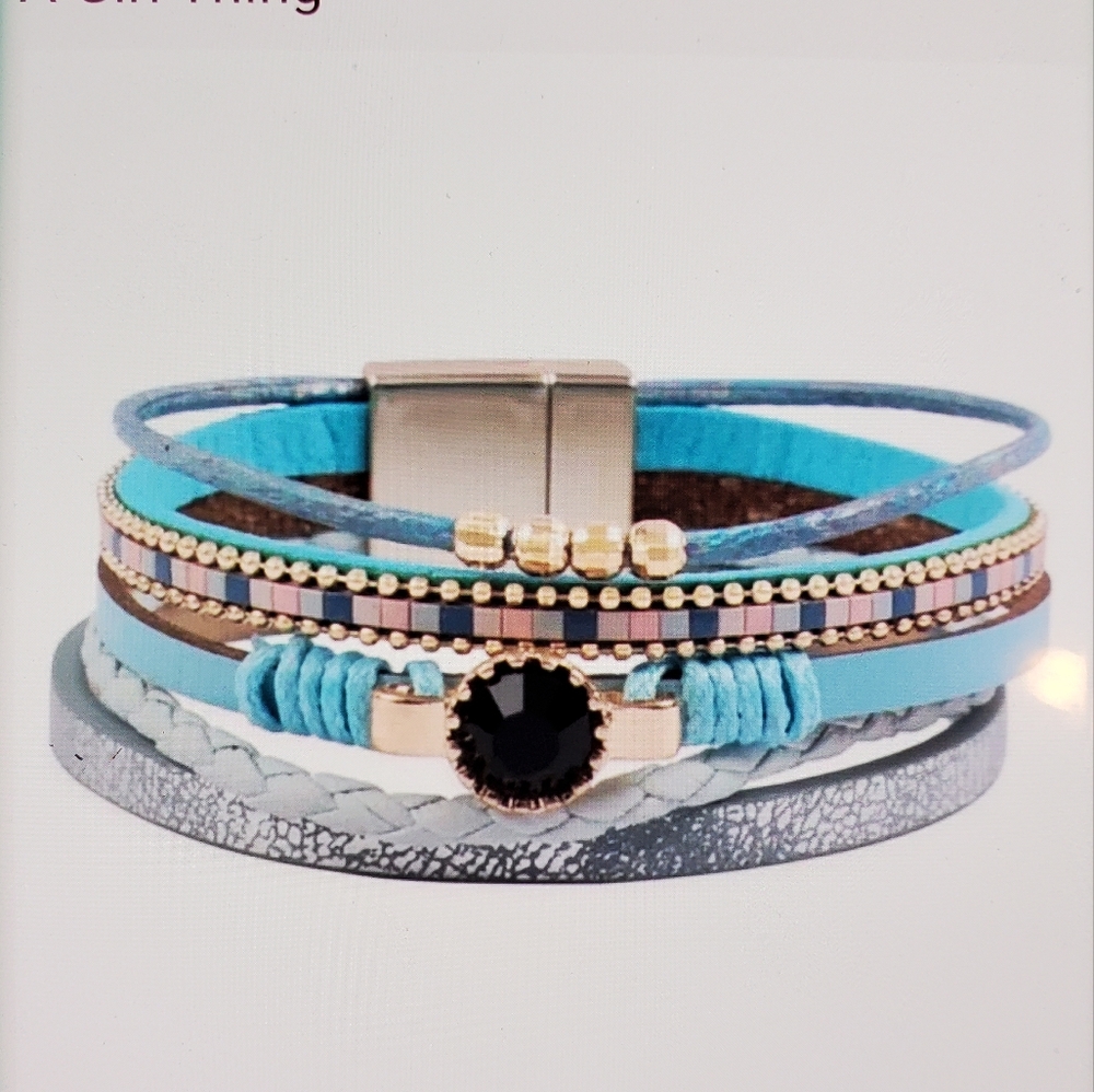 A Girl Thing Multi-Layer Bracelet - Black and Blue